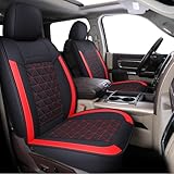 Coverado Seat Covers for Dodge Ram, Waterproof Front Car Seat Covers for Truck Compatible with 2002-2025 Dodge Ram 1500 2500 3500 Crew Double Mega Quad Cab(Red)