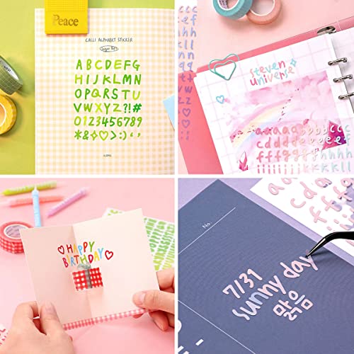 30 Sheets Alphabet & Number Stickers - Colorful Adhesive Letter & Number Stickers for Decoration, Arts, DIY Crafts, Bullet Journal, Scrapbook, Card & Gift Wrapping (Ten Theme Colors) - Thumbnail 5