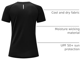 Gopune Women's Short Sleeve Shirts UPF 50+ Sun Protection T-Shrit Quick Dry Running Athletic Workout Rash Guard Tops