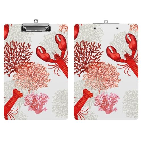 Clipboard pour papier documents homard tropical et support A4 fixe