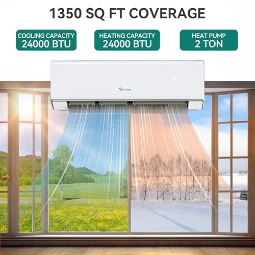 Image of YITAHOME 23 SEER2 24K BTU 3 Zone Mini Split AC /Heating System, 9000 9000 12000 BTU Tri Zone Mini Split Air Conditioner, 208-230V Pre-charged Inverter AC, Compatible with Wi-Fi&Alexa