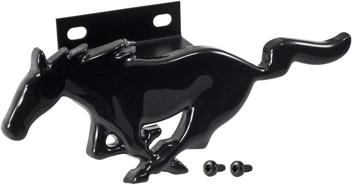 1994-2004 Mustang Grille Emblem Bracket Kit - Gloss Black Running Horse