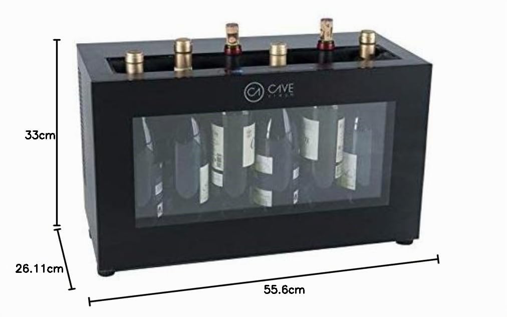 Cavevinum Espositore da bar CV-7D per vini rossi, acciaio inossidabile, nero 556x330x261 mm