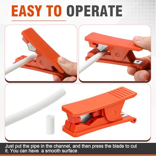 Image of Mudder 9 Pieces PTFE Plastic Tubing Cutter Hose Tube Cutter Pipe Accurate Tube Cutting Tool for Nylon PVC PU Tubing and Hose Cut up to 3 /4 Inch OD (Red)