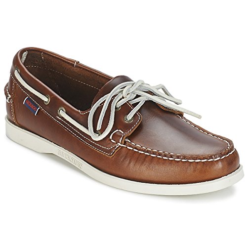 Image of Sebago Men's Docksides Portland Waxed Boat Shoes, Brown (Brown 900), 8.5 UK (43 EU)