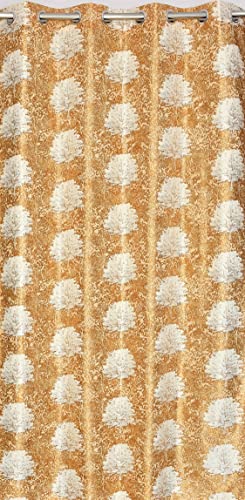 Image of Polyester Curtains 8 Feet Long Set of 2 for Door (Golden 4 ft x 8 ft)