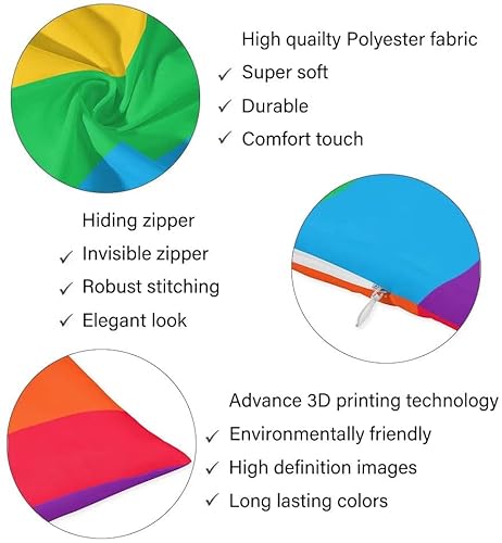 Rainbow Pride Body Pillow Cover Horizontal Rainbow Colors Stripe Lgbt Gay Pride Flag Long Pillow Case Protector With Zipper Decorative Soft Large Pillow Cases Covers Cushoned For Bed,Couch 20"X54" #TOP5