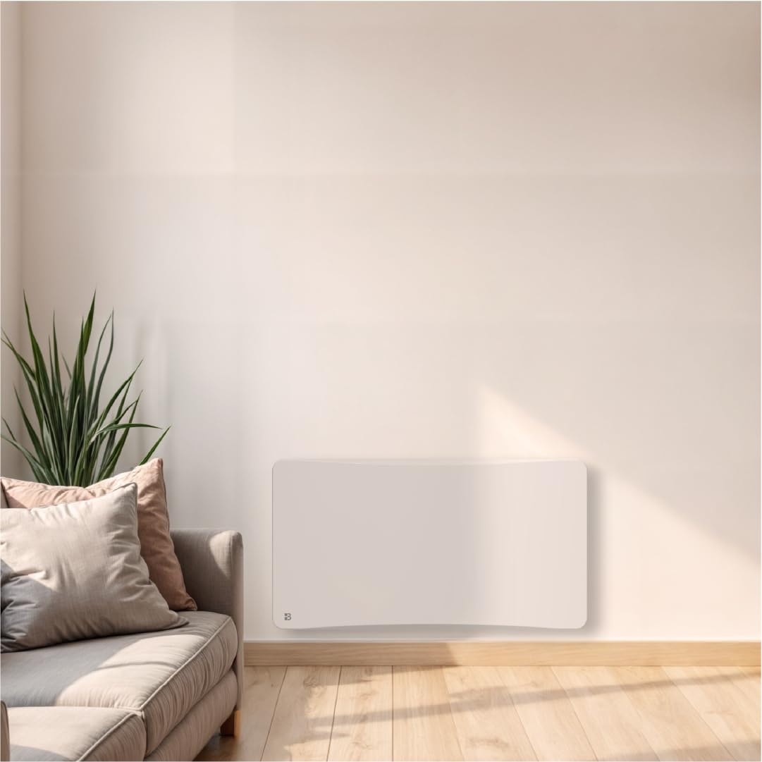 BESTHERM - Stały grzejnik elektryczny z suchym bezwładnościowym żeliwem + folia + plug & play 1500 W Bestherm ALMEA pozioma biel