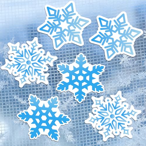 MWOOT Fliegengitter Magnete Screen Door Dekorative, Schneeflocke Magnetische Decals,Winter Magnet für Fliegengitter,Deko...
