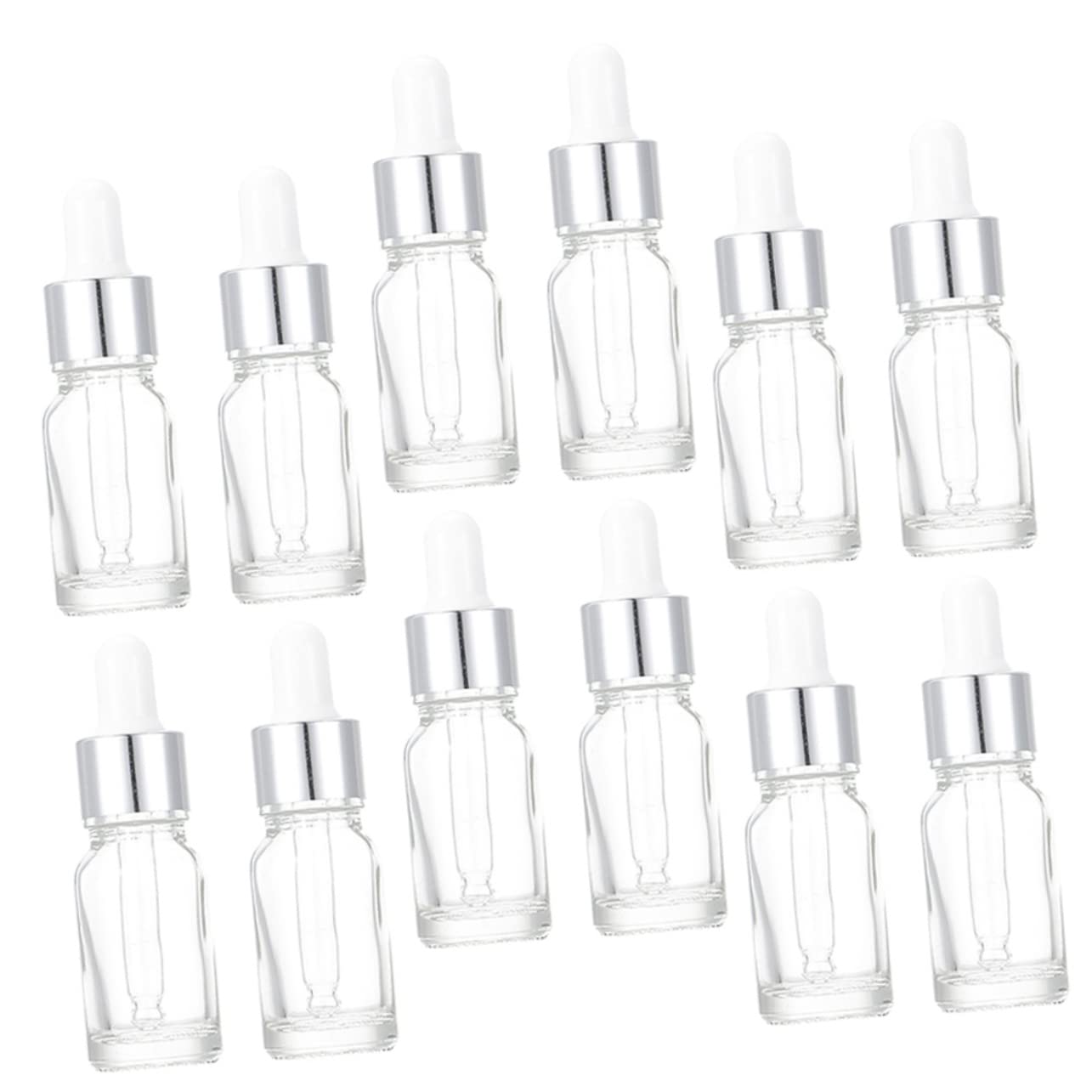 minkissy 36 botellas de esencial de vidrio vacías para maquillaje, botellas de esencial a prueba de fugas, cuentagotas gruesas con cuentagotas de laboratorio, frascos de muestra, paquete