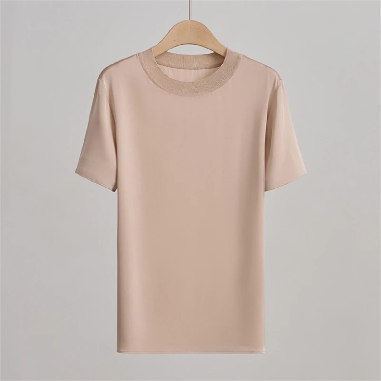 Damen-T-Shirt, Bluse, T-Shirt, Top, kurzärmelig, Seidenhemd