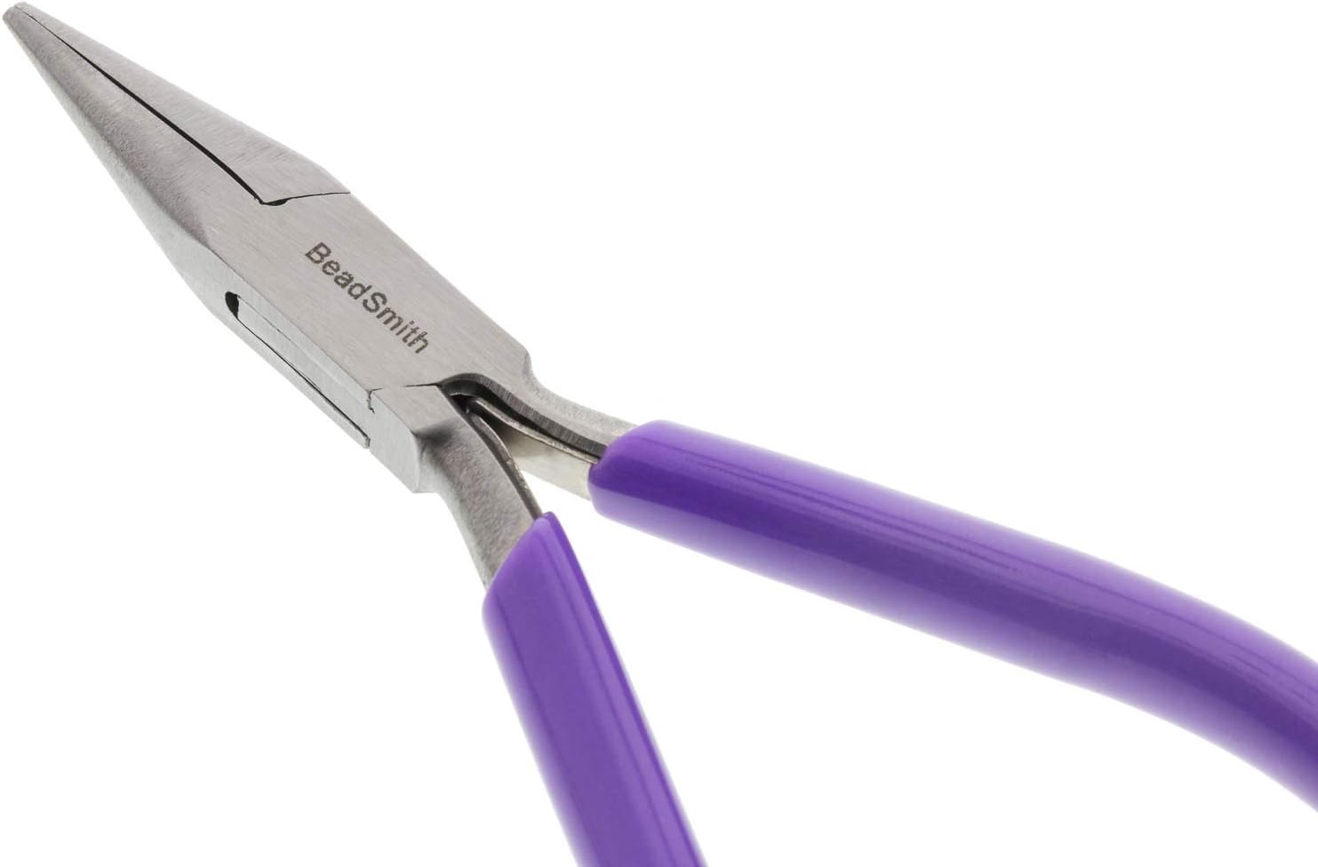 The Beadsmith Slim-Line Chain Nose Pliers – 4.5" (115mm) with Smooth Jaws & Purple Handle, Precision Jewelry Making Tool for Wirework, Jump Rings & Fine Detail Work