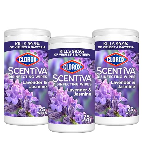 Image of Clorox Scentiva Disinfecting Wipes, Lavender and Jasmine (Pack of 3)