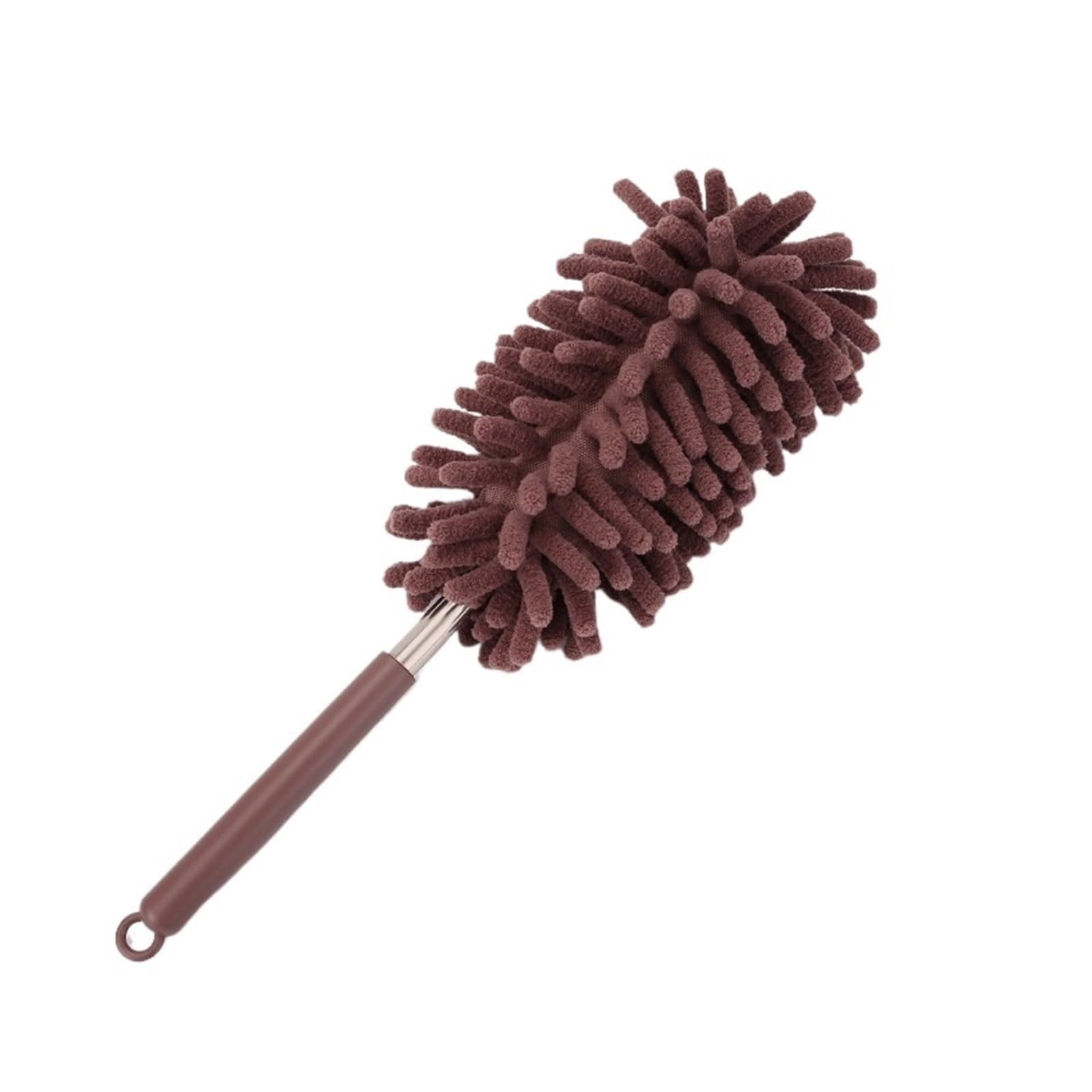 Duster Telescopic Lengthen Duster Home And Auto Interior Cleaning Stainless Removal Steel Brush Ceiling Clean Multifunction(Coffee - Hook)