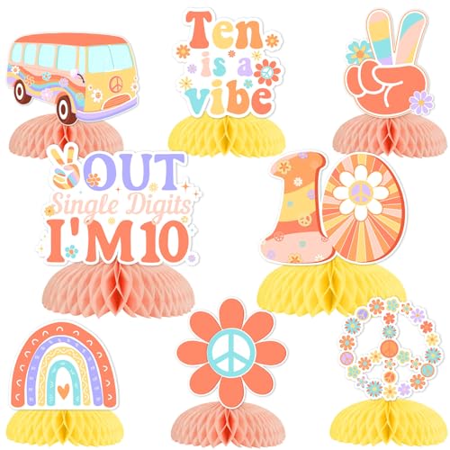 Centros de mesa de fiesta de 10 cumpleaños temáticos para niñas con estilo retro