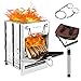 WADEO Kuchenka na drewno, kemping, przenośny, składany piec ze stali nierdzewnej, z gałązką, grill, utwardzony, wypalany alkoholem, torba do przechowywania, do wędrówek, wędrówek z plecakiem, podróży, pikniku