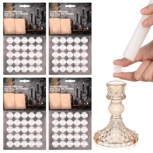 LemonRoad 100 Pcs Halloween Taper Candle Sticky Dots Candle Adhesive Bulk