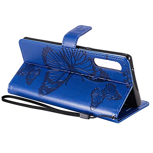 Isadenser Lg Velvet 5G Wallet Case Lg G9 G900 Velvet 5G Butterfly Embossing For Women [Kickstand Flip] [Card Slot] [Magnetic Clasp] Flip Phone Case For Lg G9 G900 / Lg Velvet 5G Blue Butterfly Kt #TOP5