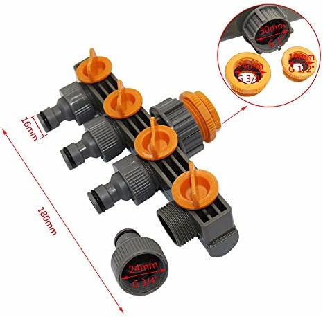 GALAXY GARDENN1 1" to3/4 to1/2 Female Thread 4 Way Hose Splitters For Automatic Watering Water Pipe Linker Timer Garden Water Irrigation Tool