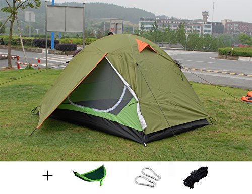 Luxetempo 2 Person Lightweight Camping and Backpacking Tent-2 Doors 2 Vestibules Water Resistant with Rainfly