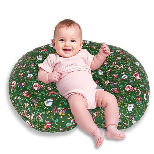 Image of x-vesolje Nursing Pillow, Breastfeeding Pillow with Removable Cover, Ergonomic Breast Feeding Pillow, Baby Feeding Support Pillow for Mom Easier Breastfeeding- Original Size /Christmas
