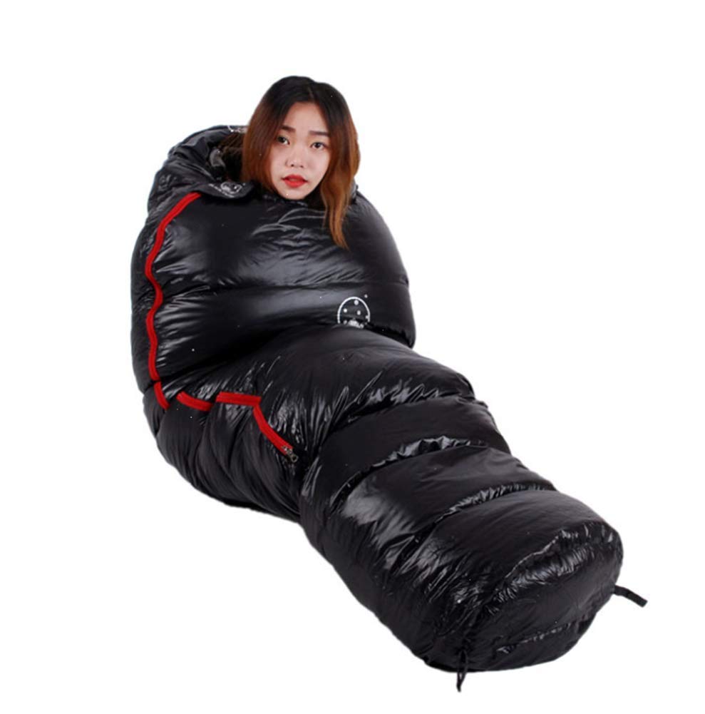 Śpiwór puchowy na 3-4 sezony na zewnątrz, ultralekki i ultrakompaktowy śpiwór puchowy dla dorosłych Outdoor Camping śpiwór, czerwony, 1300g