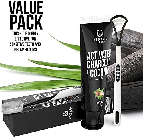 Dental Expert- Pack Of 3 Charcoal Toothpaste, Best Whiting Tooth Paste For Teeth With Mint Falvor, Oral Care Activated Charcoal Toothpaste For Oral Hygiene #TOP4