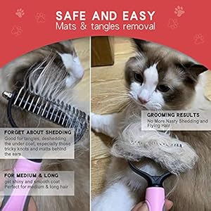 Dog Brush for Shedding Undercoat Rake for Dogs Cats Double Sided Brush for Dematting Comb Grooming Tool Kit Nail Clippers Nail File pink3 Pack Cucciolini Doodles Dog brush for shedding undercoat rake for dogs cats double sided brush for dematting comb grooming tool kit nail clippers nail file pink3 pack cucciolini doodles