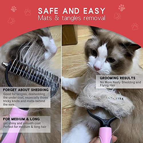 Dog Brush for Shedding Undercoat Rake for Dogs Cats Double Sided Brush for Dematting Comb Grooming Tool Kit Nail Clippers Nail File pink3 Pack Cucciolini Doodles Dog brush for shedding undercoat rake for dogs cats double sided brush for dematting comb grooming tool kit nail clippers nail file pink3 pack cucciolini doodles