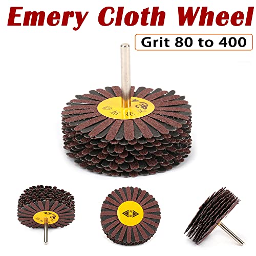 TopHomer 240# Grit Abrasive Flap Wheel Sander Double - Faced Sand Abrasive Grinder Wheels for Metalworking and Woodworking
