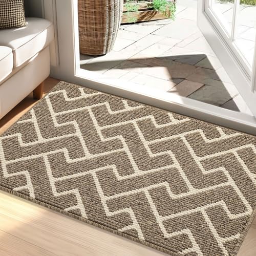Paillasson intérieur extérieur 60x90 lavable tapis entrée beige - 2
