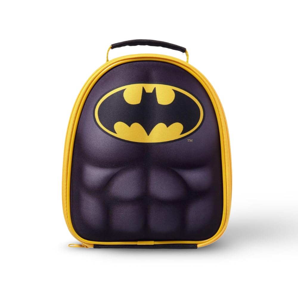 HOX Batman Lunch Bag for Kids - 24 x 8 x 24 cm Insulated Lunch Bag with Handle & Zip | Lightweight & Easy to Carry | Gift for Batman Fans