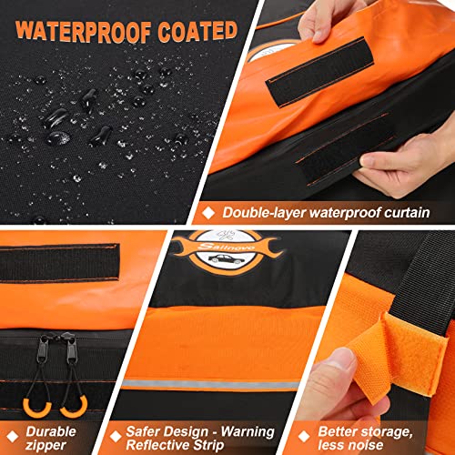 Car Rooftop Cargo Carrier Roof Bag, 20 Cubic Feet Waterproof Soft Shell Roof Top Cargo Carrier Box For Cars With/Without Luggage Rack - Protective Mat, Safety Hooks, Fluorescent Strap, Storage Bag #TOP2