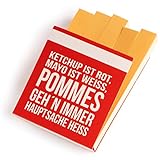 OfficeTree 5 x Haftnotiz Block Pommes je 90 Blatt – Für Studenten und als Büro Gadgets – Sticky Notes Pommes im To go Karton