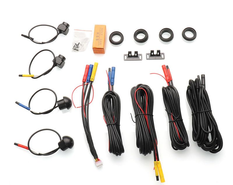 Universal 360° Car Camera System with 4 HD Wide-Angle Cameras (Front, Rear, Left, Right), Night Vision, Waterproof, Parking Assist, Blind Spot Elimination & Complete Wiring Kit-picture-35
