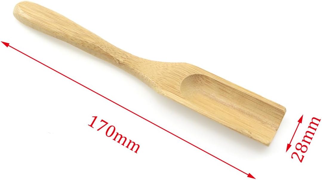 ZYAMY 3PCS Wooden Loose Tea Scoop Tea Spatula Long Handle Scoop Natural Bamboo Wooden Scoop 7 inches long Used for Scooping Coffee Powder Spices Jam Seasoning Spoons