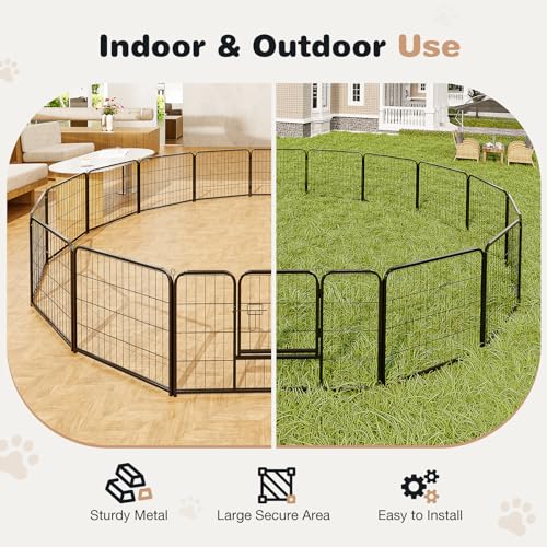 image for SMUG Heavy-Duty Iron Dog Playpen – 16 Panel 32” Durable, Rust-Resi