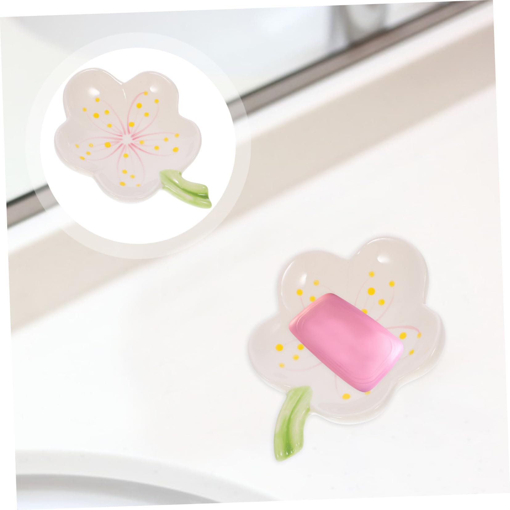 4stücke Blumenförmiger Seifenhalter Keramik Seifenschale Für Badezimmer rutschfest Und Langlebig Mit Abflussdesign Für Hygiene