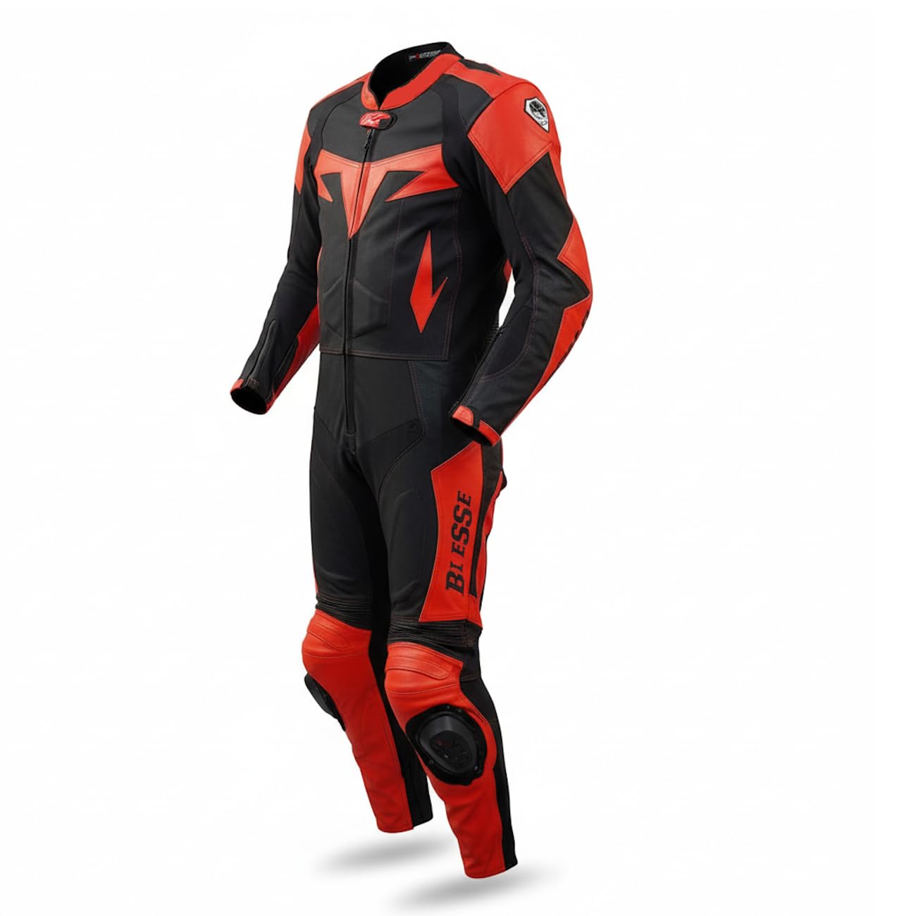 BI ESSE - Motorradanzug aus Leder und Stoff, ideal für Straßen, lange Reisen, Touring, Pitbike,komplett mit Höcker und harten Protektoren