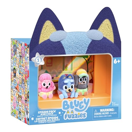 Bluey Fuzzies Episode Pack: Baby Race. With 3 Specially Flocked Collectible Mini-Figures (Incl. 1 Exclusive), Display Case - Image 4