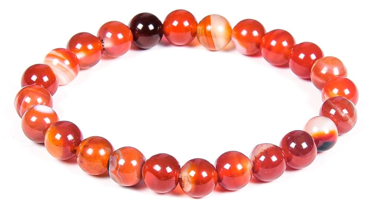 REBUY Orange Carnelian Stone Bracelet Crystal Healing Gemstone Bracelet for Men & Women, Color Orange & Red, Bead Size 8mm (B09RQP3KSY) Amazon Price History, Amazon Price Tracker