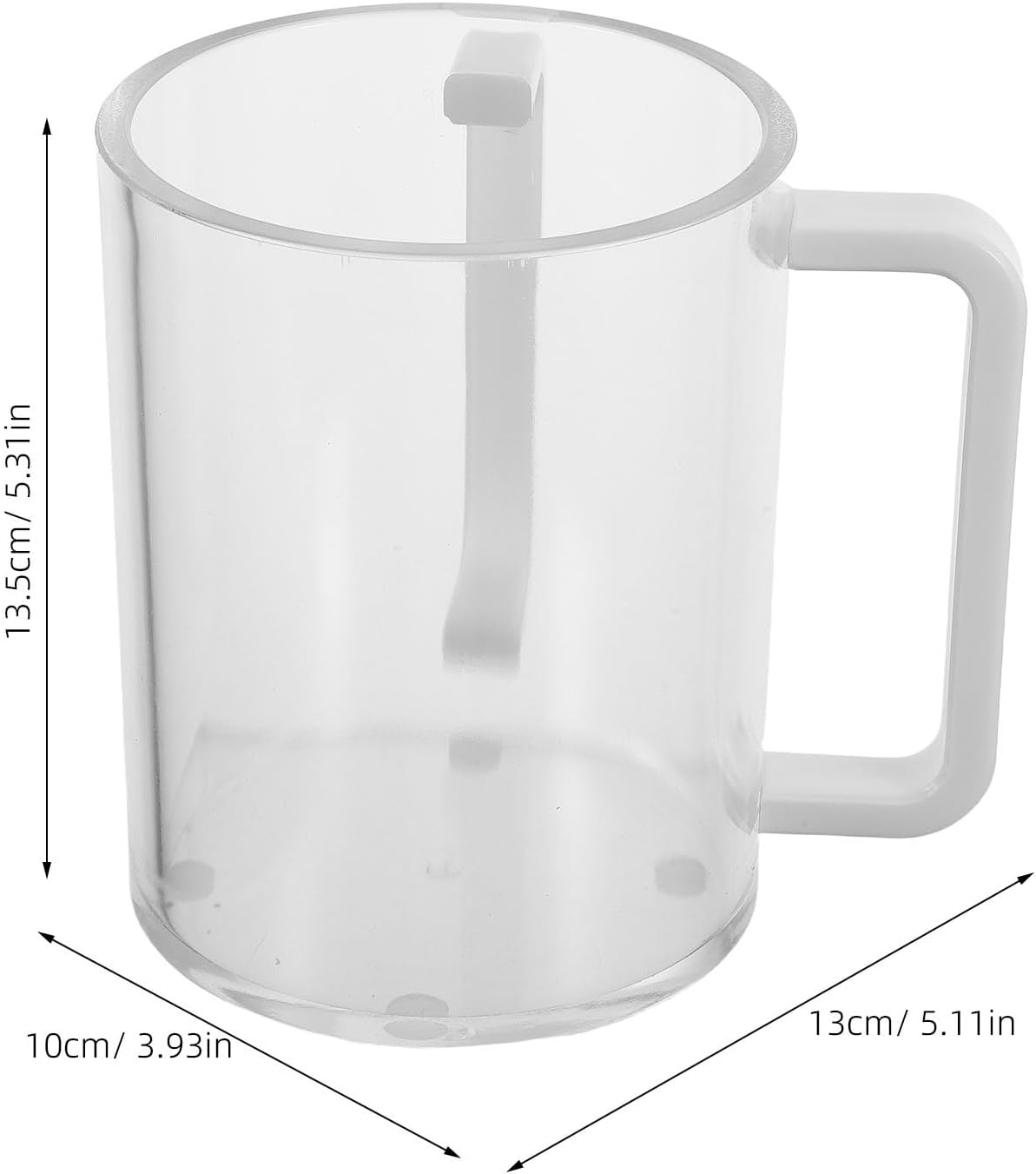 Operitacx Judaica Hand Washing Cup with Dual Handles – 5.3" Clear PPSU Hand Washing Cup – 32oz, Unbreakable for Jewish Ritual Netilat Yadayim Holiday (White Handle)