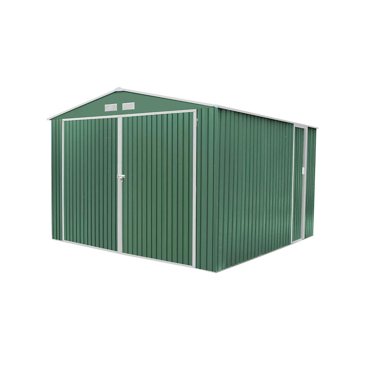 GARDIUN KIS12963 - Garaje Metálico Norfolk 16 m² Exterior 420x380x232 cm Verde