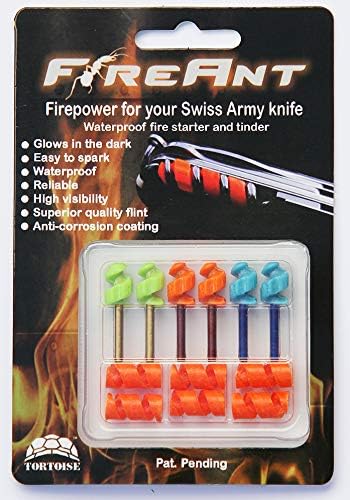 FireAnt 6 Pack - Fire Starter and Tinder System for Swiss Army Victorinox Knives (Variety - 2 of Each)