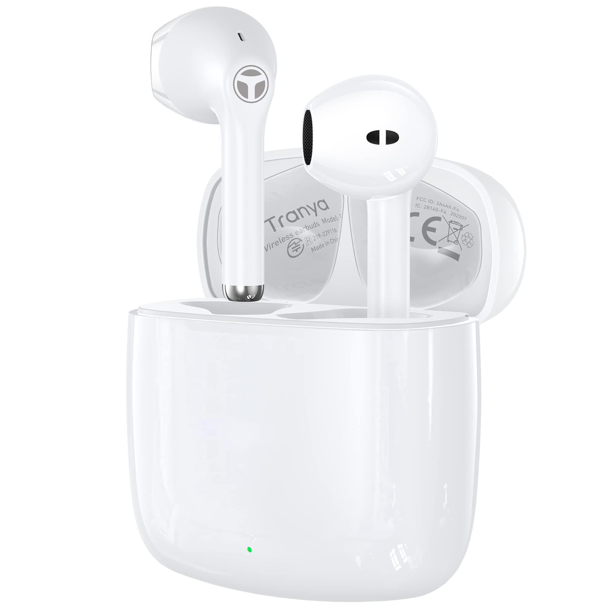 Tranya F4 Fone de Ouvido Bluetooth Sem Fio, Bluetooth 5.3 -Branco