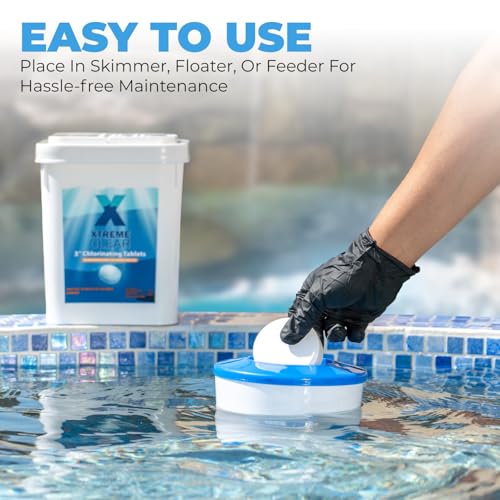Image of XtremeClear Complete 3 inch Chlorinating Tablets, 10 lb, Chlorine Tablets for Sanitizing Swimming Pools Chlorine, 10 Pounds for Above /Inground Pools, Saltwater, Spa, Hot Tub Slow Dissolving Tablet