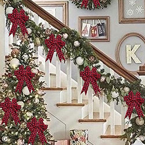 Bachelorette Party Favors Sunglasses 6M Christmas Ribbon Printed Snowflake Tie Bow Ornament Imitation Plaid With Snowflake Ribbon Wreath Ornament Accessories Hawaiian Party Decorations (Red, One Size) #TOP1