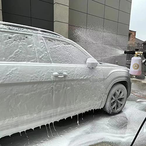 Gdhxw 2 Liter Foam Cannon Pressure Washer Gun Heavy Duty Car Foam Blaster Big Mouth Adjustable Snow Foam Lance Thick Foam With 5 Nozzles And Quick Connector #TOP3