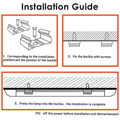 MOSSODOR LED Batten Light Low Profile Surface Mounted LED Ceiling Tube Light (2 Pack, 120cm (4ft) 36W) - Image 3