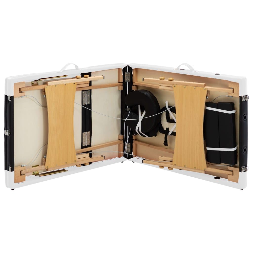 Générique Table de Massage Pliable 3 Zones Bois Noir et Blanc,Santé & beauté,Hygiène personnelle,Massage & Relaxation,Tables de Massage,Noir,18.45 KG,110212